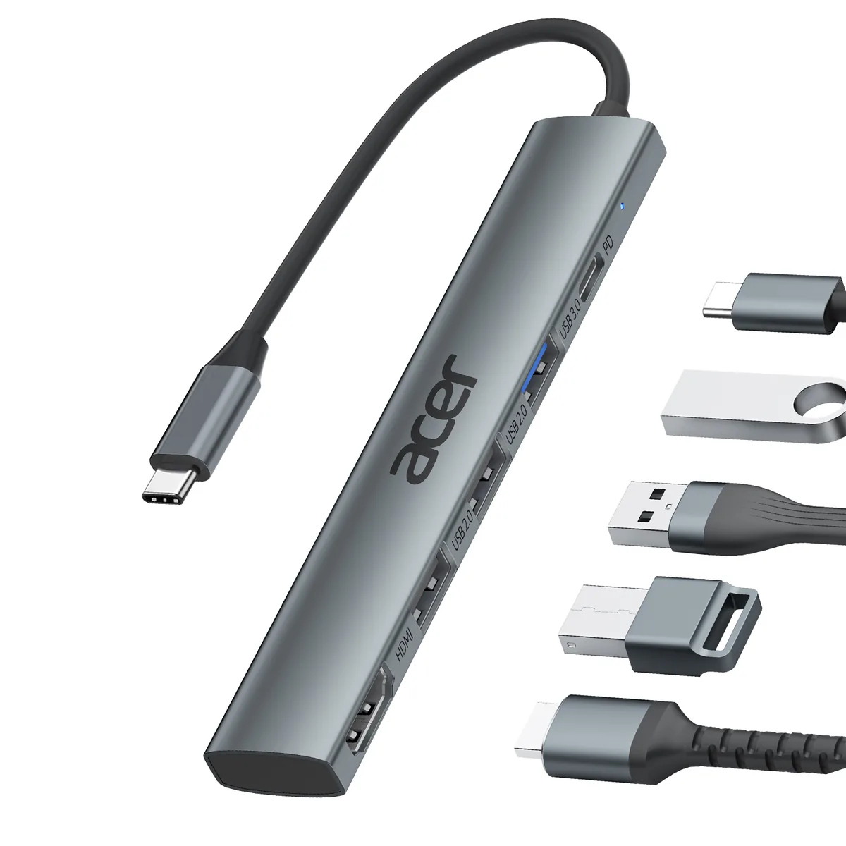 에이서 5-in-1 USB-C 허브 4K@30Hz HDMI 100W PD 충전 USB 3.0+2포트 USB 2.0 은색 길이15cm 가격 비교 에이서 5-in-1 USB-C 허브 4K@30Hz HDMI 100W PD 충전 USB 3.0+2포트 USB 2.0 은색 길이15cm