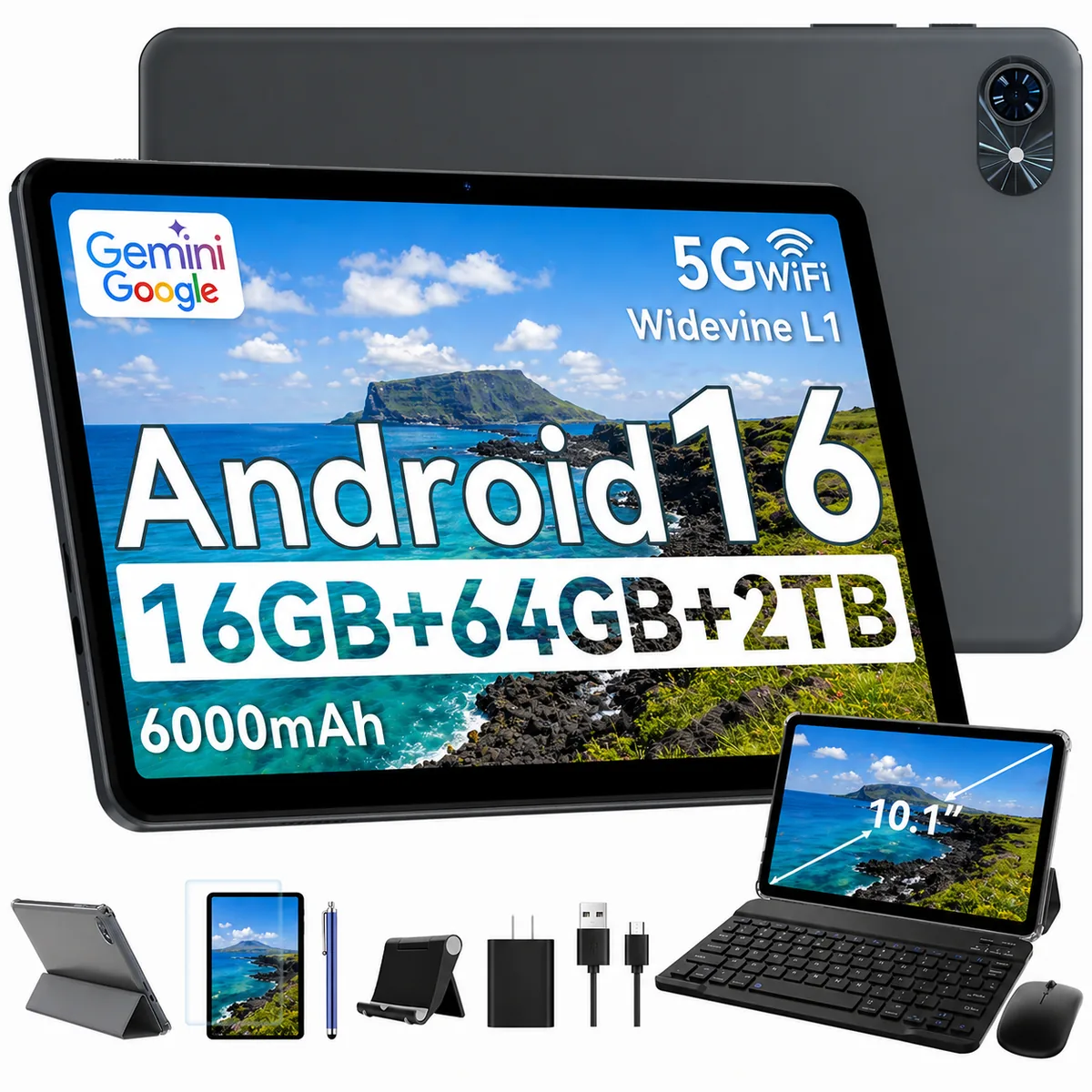 TABWEE T80 10.1인치 안드로이드16 태블릿PC 16GB 64GB Widevine L1 키보드 마우스 펜 케이스 세트 회색 Wi-Fi 가격 추이 TABWEE T80 10.1인치 안드로이드16 태블릿PC 16GB 64GB Widevine L1 키보드 마우스 펜 케이스 세트 회색 Wi-Fi - 최저가 204,000원
