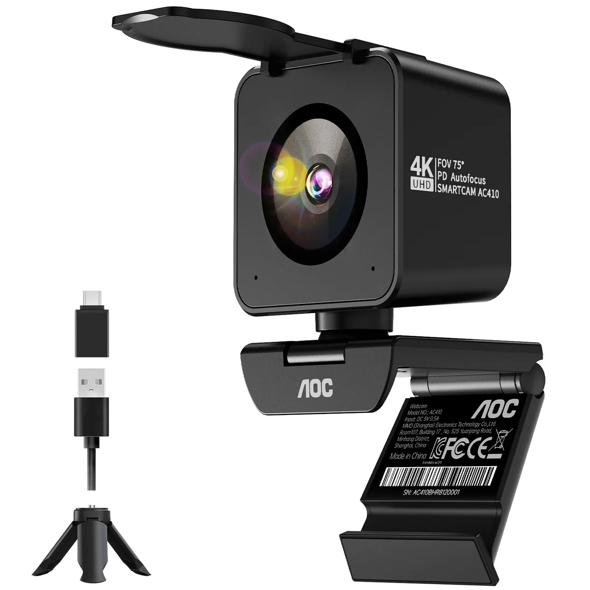 AOC 4K 웹캠 PDAF 자동 초점 마이크 내장, 블랙, AC410 가격 추이 AOC 4K 웹캠 PDAF 자동 초점 마이크 내장, 블랙, AC410 - 최저가 86,000원