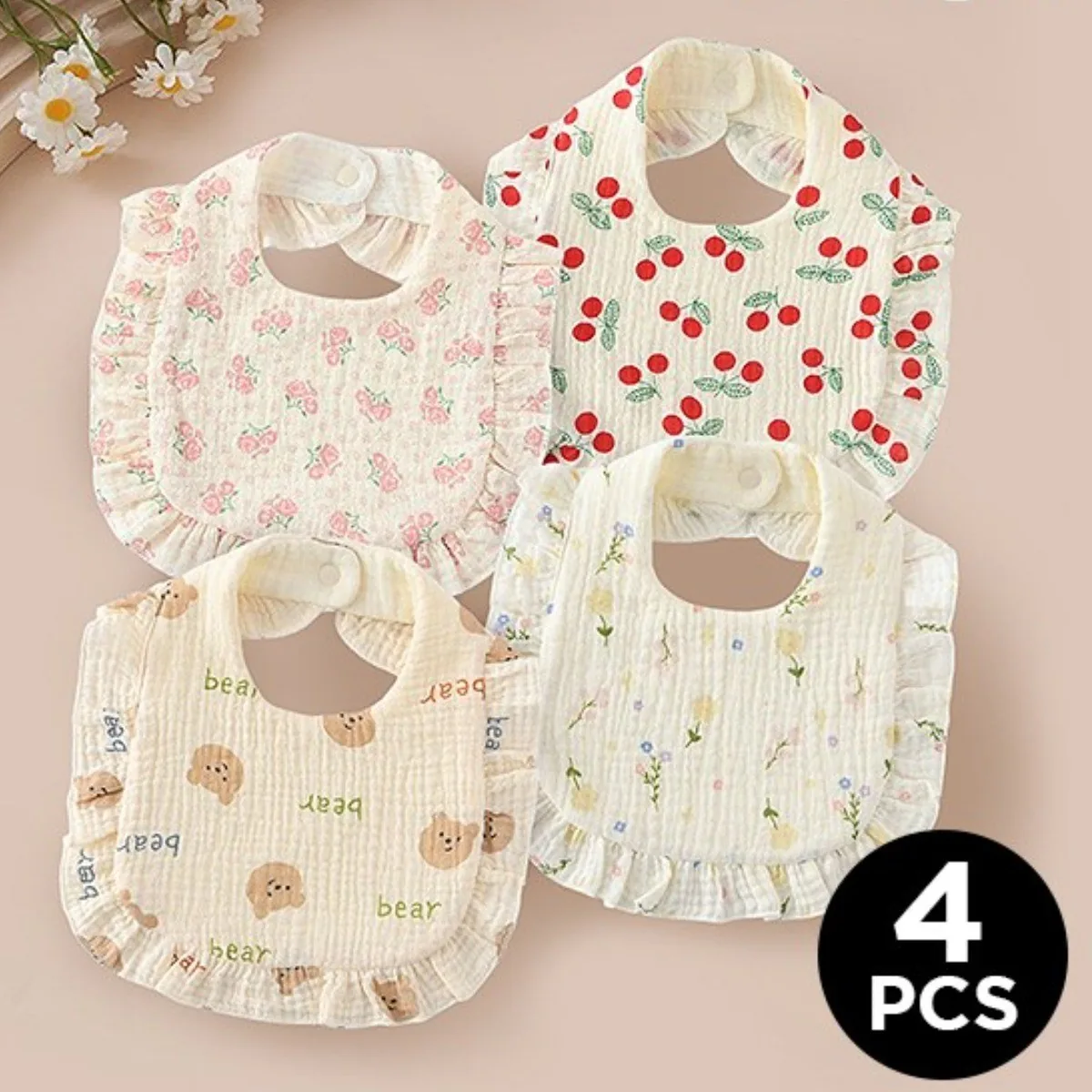 몽실이 순면 거즈 레이스 턱받이 4set 유아용 사계절 침받이 이유식 가격 추이 몽실이 순면 거즈 레이스 턱받이 4set 유아용 사계절 침받이 이유식 - 최저가 16,900원
