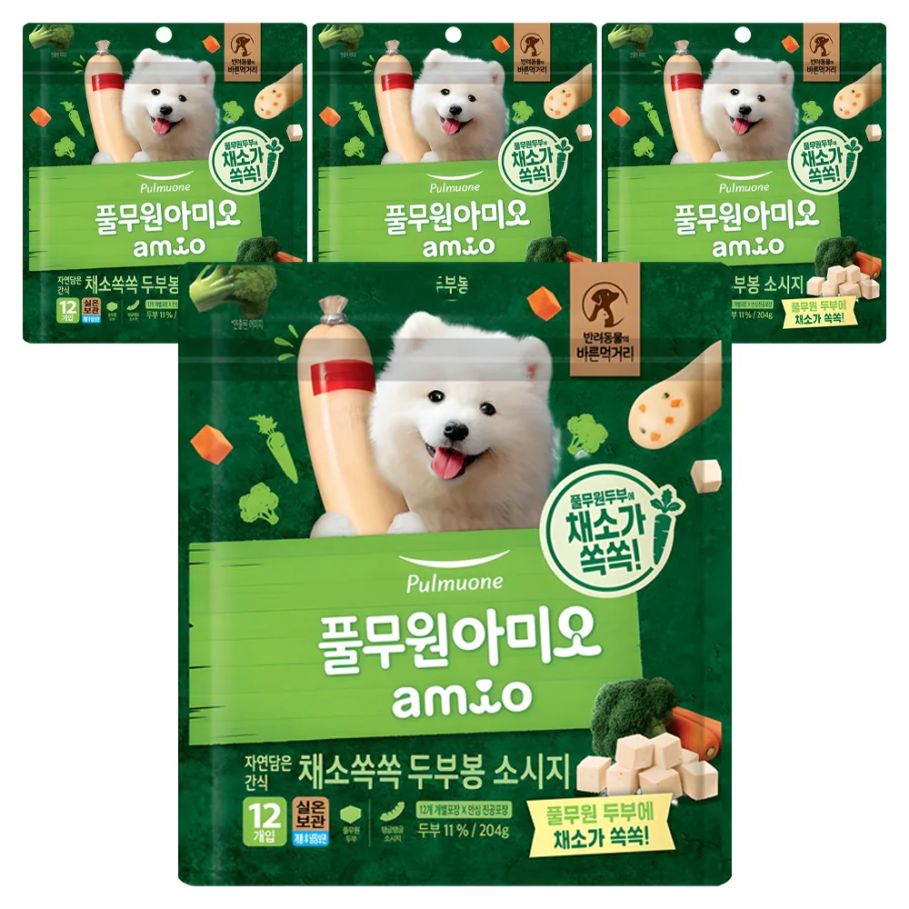풀무원아미오 강아지 채소 쏙쏙 두부봉 소시지 간식 12p 가격 추이 풀무원아미오 강아지 채소 쏙쏙 두부봉 소시지 간식 12p - 최저가 5,580원