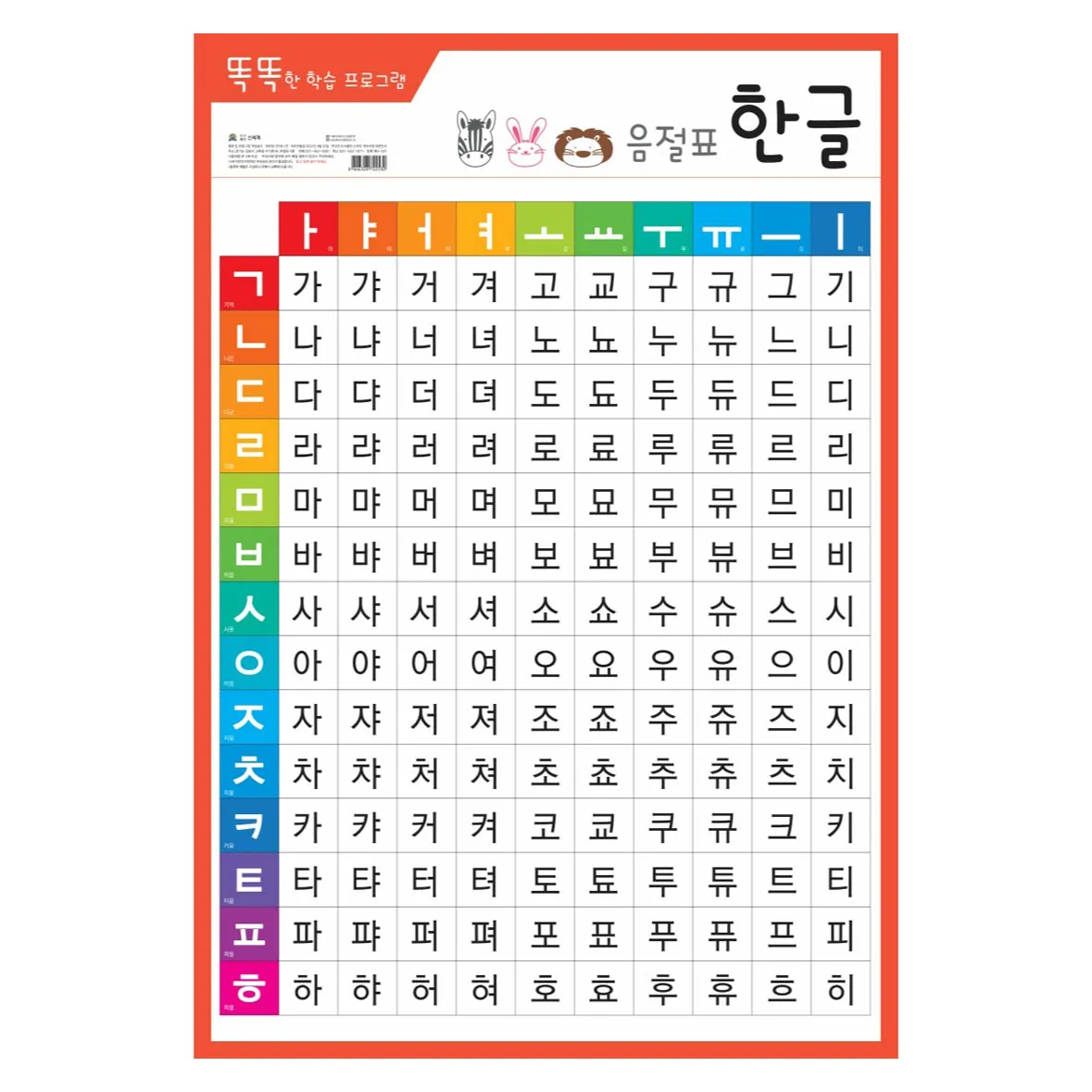 음절표 한글 화보 똑똑한 학습 프로그램 가격 추이 음절표 한글 화보 똑똑한 학습 프로그램 - 최저가 2,900원