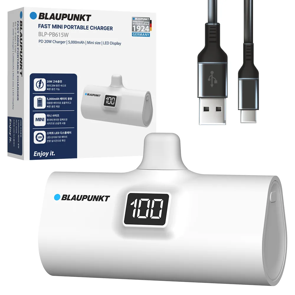 블라우풍트 LED 도킹형 고속충전 보조배터리 5000mAh WHITE BLP-PB615W 가격 추이 블라우풍트 LED 도킹형 고속충전 보조배터리 5000mAh WHITE BLP-PB615W - 최저가 15,400원