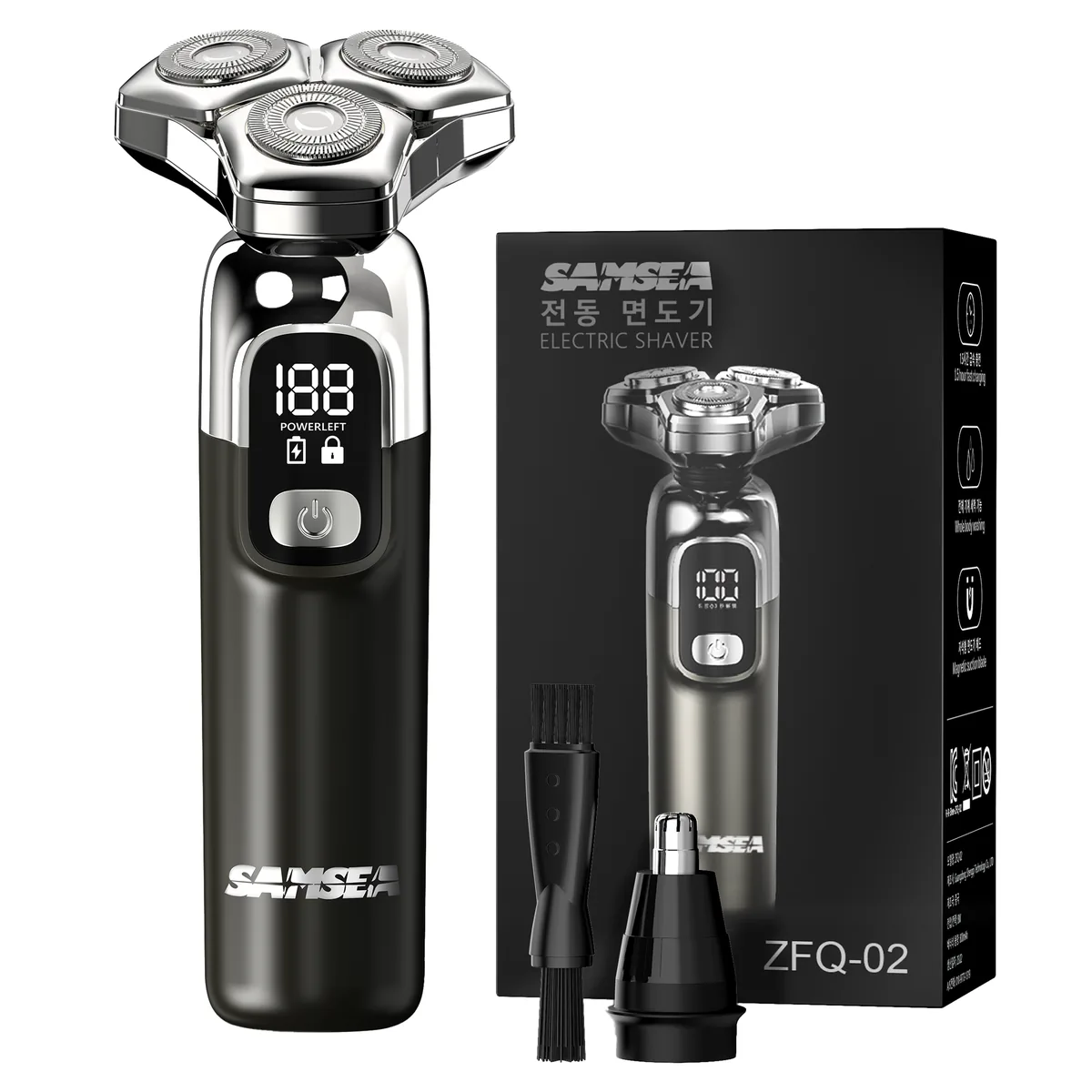 SAMSEA 자석 칼날 헤드 6방향 휴대용 2 in 1 8W 전기면도기 + 코털 제거기 ZFQ-02 블랙 가격 추이 SAMSEA 자석 칼날 헤드 6방향 휴대용 2 in 1 8W 전기면도기 + 코털 제거기 ZFQ-02 블랙 - 최저가 37,400원