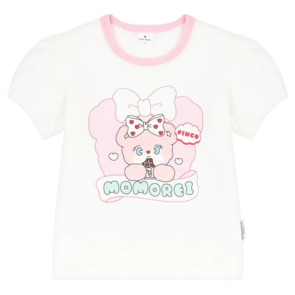 MilkBaby 모모레이 핑코의 달콤한하루 퍼프 티셔츠 가격 추이 MilkBaby 모모레이 핑코의 달콤한하루 퍼프 티셔츠 - 최저가 4,460원