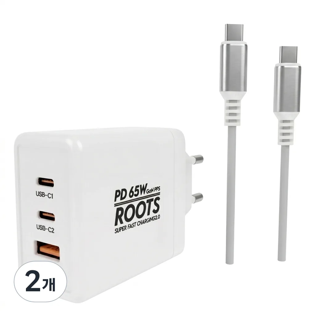 루츠 국내생산 멀티 충전기 C타입 3포트 PD 65W PPS + C to C 100W 5A E Marker 1.5M 케이블포함 화이트 2개 가격 추이 루츠 국내생산 멀티 충전기 C타입 3포트 PD 65W PPS + C to C 100W 5A E Marker 1.5M 케이블포함 화이트 2개 - 최저가 77,300원