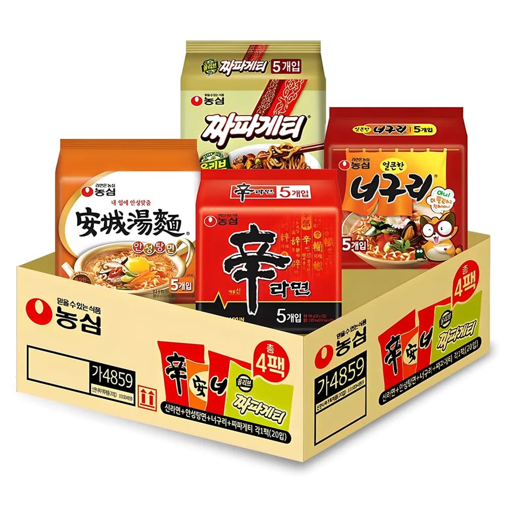 농심 신라면 120g x 5p + 안성탕면 125g x 5p + 얼큰 너구리 120g x 5p + 짜파게티 140g x 5p 가격 추이 농심 신라면 120g x 5p + 안성탕면 125g x 5p + 얼큰 너구리 120g x 5p + 짜파게티 140g x 5p - 최저가 17,900원
