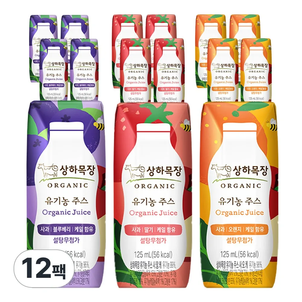 상하목장 유기농주스 사과오렌지케일 + 사과블루베리케일 + 사과딸기케일 12팩 가격 추이 상하목장 유기농주스 사과오렌지케일 + 사과블루베리케일 + 사과딸기케일 12팩 - 최저가 11,590원
