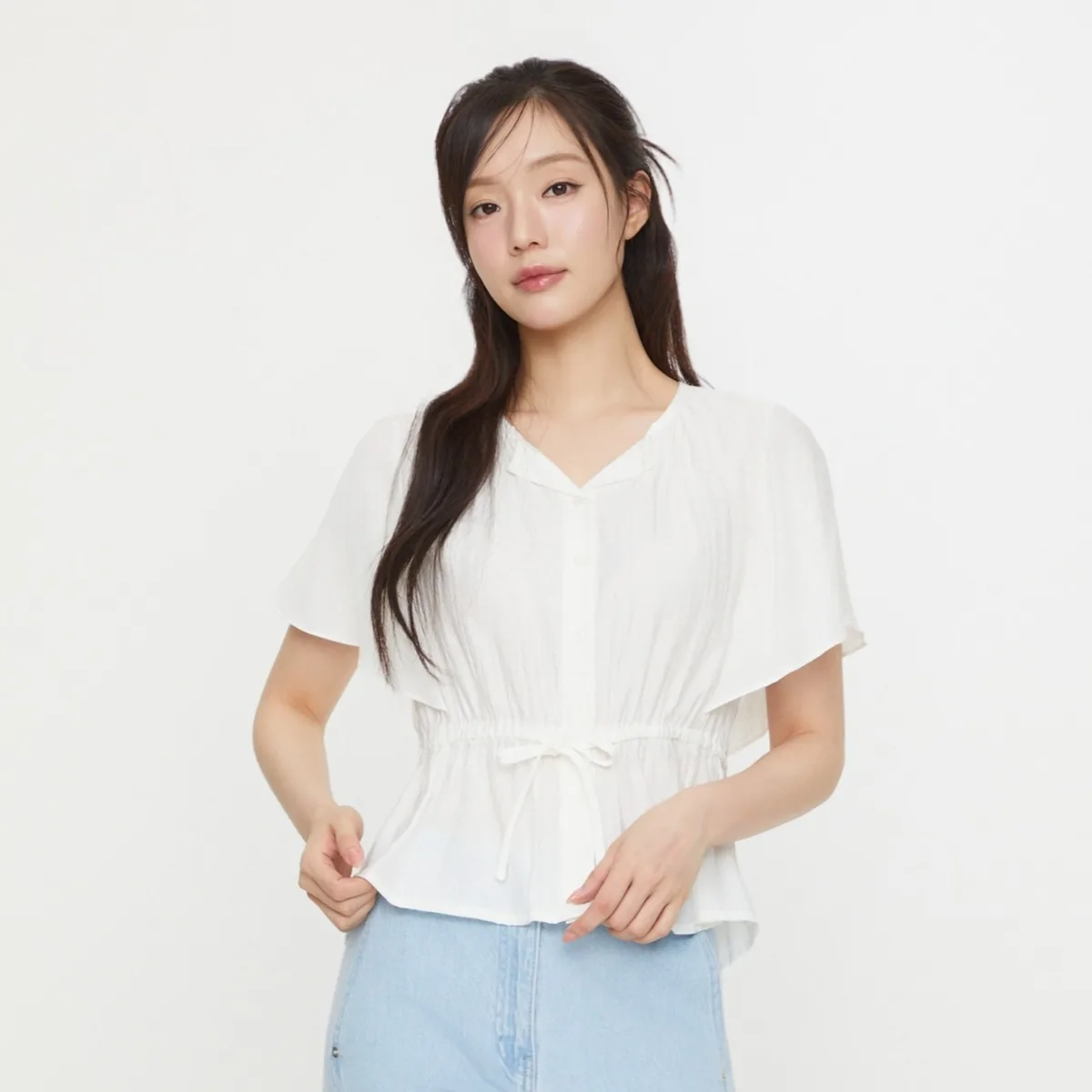 플라스틱아일랜드 날개 소매 허리 스트링 블라우스 PS2WB981 가격 추이 플라스틱아일랜드 날개 소매 허리 스트링 블라우스 PS2WB981 - 최저가 44,900원