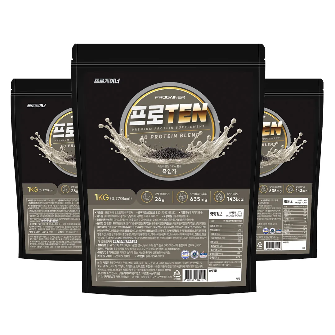 프로게이너 프로TEN 단백질 블렌드 아이솔레이트 프로틴 흑임자 1kg 3개 가격 추이 프로게이너 프로TEN 단백질 블렌드 아이솔레이트 프로틴 흑임자 1kg 3개 - 최저가 23,800원