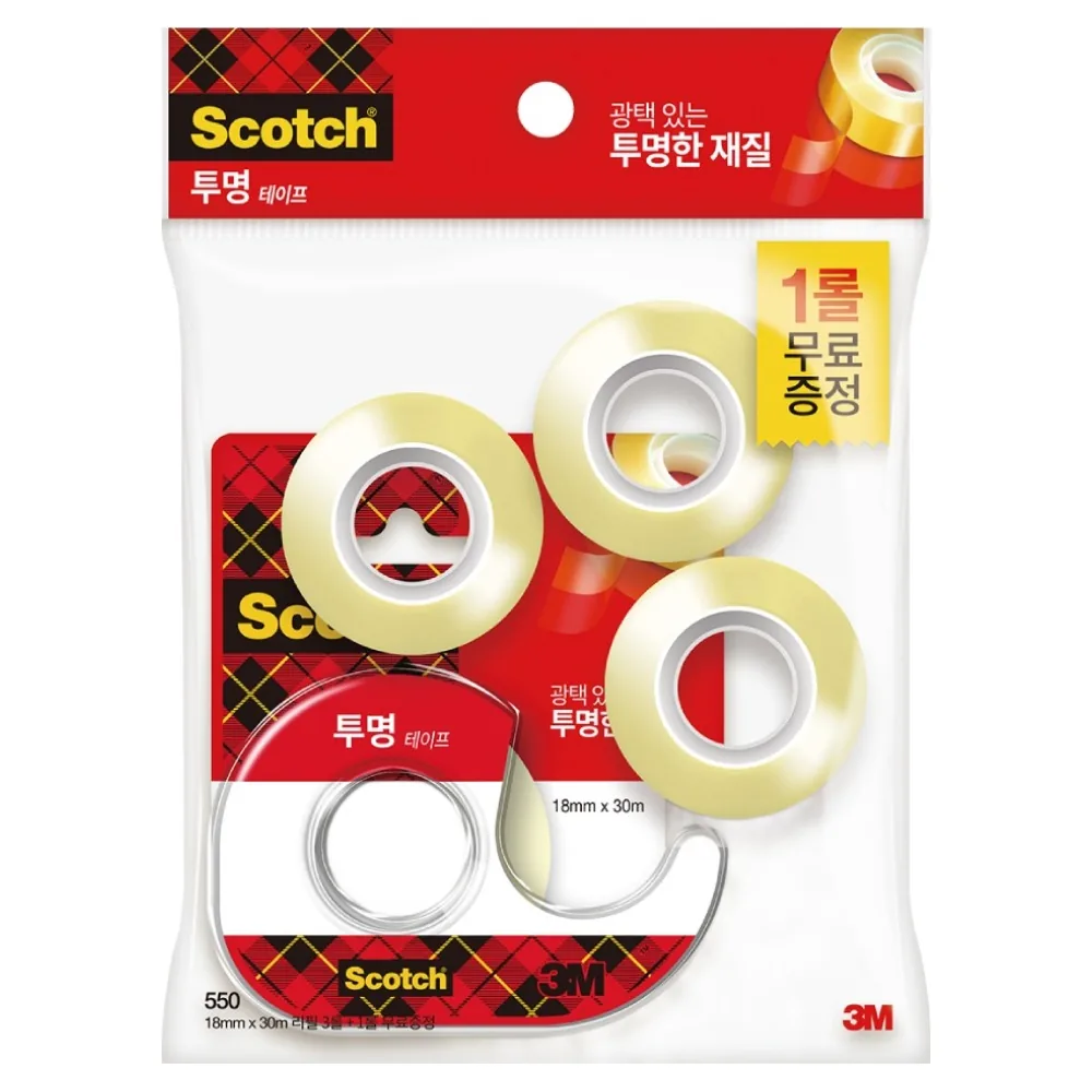 스카치 투명 테이프 디스펜서 581D 18mm x 15mm 1개 + 550리필 18mm x 30mm 3개 가격 추이 스카치 투명 테이프 디스펜서 581D 18mm x 15mm 1개 + 550리필 18mm x 30mm 3개 - 최저가 5,800원