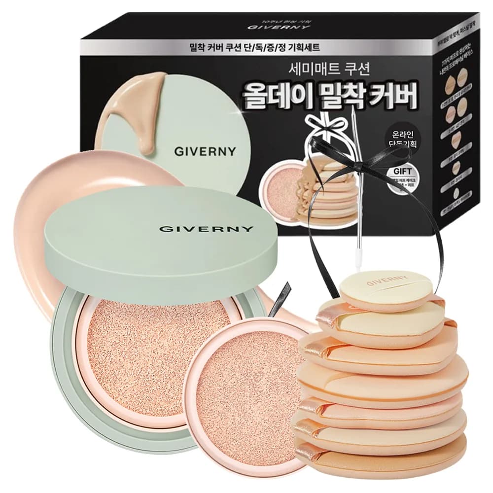 지베르니 밀착 커버 쿠션 파운데이션 본품 12g + 리필 12g + 퍼프 7p 세트, 17C 포슬린, 1세트 가격 추이 지베르니 밀착 커버 쿠션 파운데이션 본품 12g + 리필 12g + 퍼프 7p 세트, 17C 포슬린, 1세트 - 최저가 22,950원