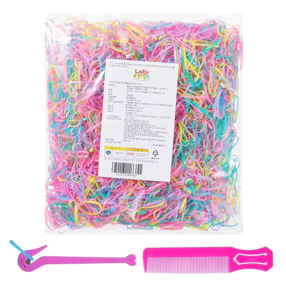 롤리트리 여아용 대용량 고무줄 머리끈 100g + 이지컷 고무줄 칼 + 휴대용 빗 세트 가격 추이 롤리트리 여아용 대용량 고무줄 머리끈 100g + 이지컷 고무줄 칼 + 휴대용 빗 세트 - 최저가 4,890원