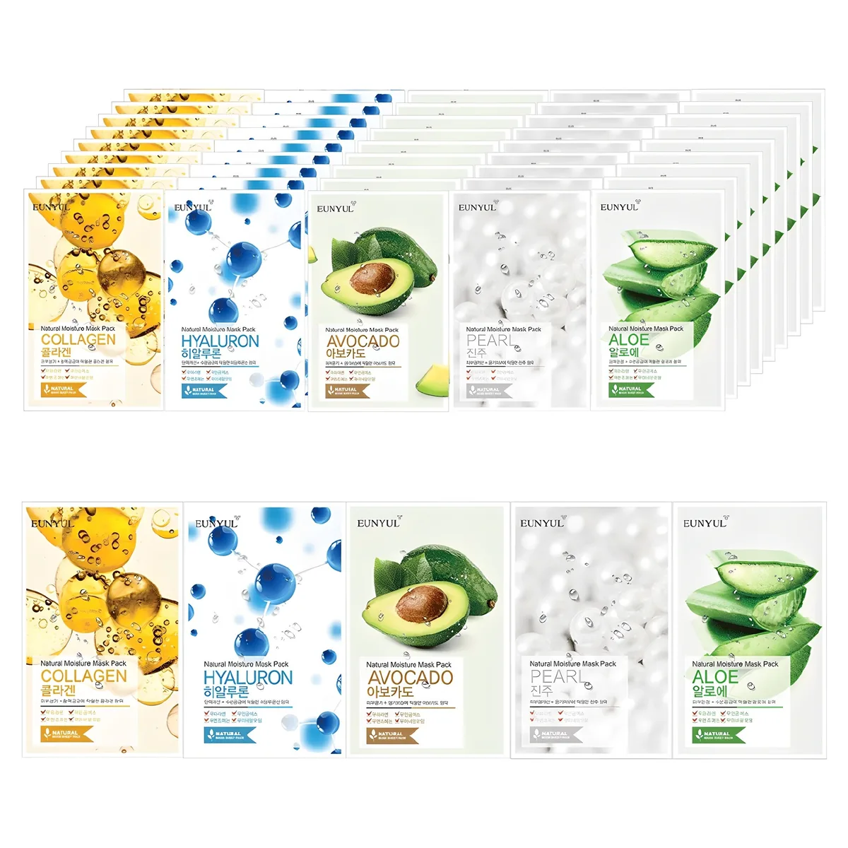 은율 내츄럴 모이스쳐 마스크팩 알로에 10p + 콜라겐 10p + 진주 10p + 히알루론 10p + 아보카도 10p, 50개입, 1개 가격 추이 은율 내츄럴 모이스쳐 마스크팩 알로에 10p + 콜라겐 10p + 진주 10p + 히알루론 10p + 아보카도 10p, 50개입, 1개 - 최저가 19,250원