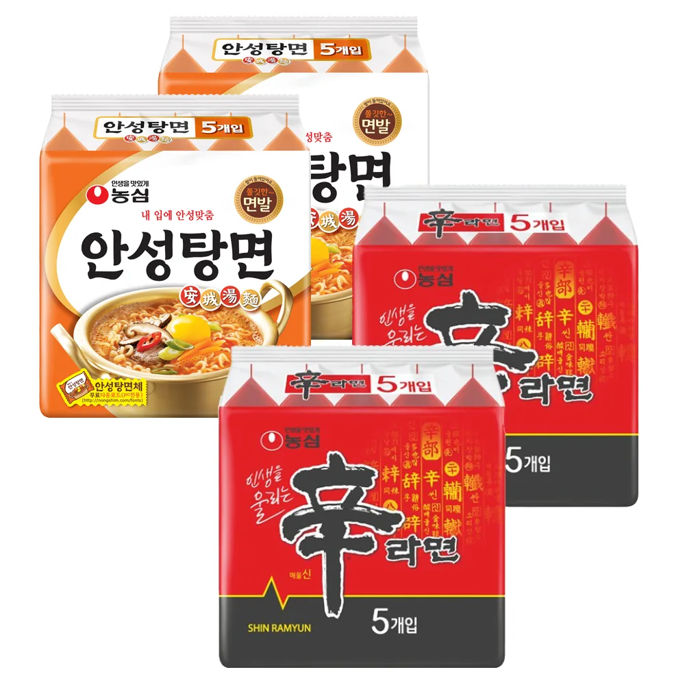 농심 안성탕면 125g 10p + 신라면 120g 10p 가격 추이 농심 안성탕면 125g 10p + 신라면 120g 10p - 최저가 15,610원