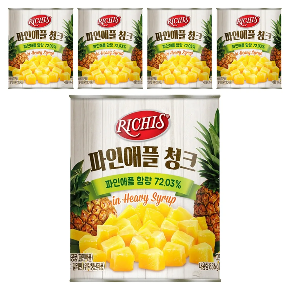 리치스 파인애플 청크 통조림 가격 추이 리치스 파인애플 청크 통조림 - 최저가 5,850원