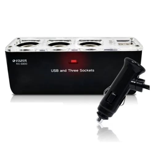 rozet 차량용멀티탭 소켓3구 시거잭 충전기 RX-6800 가격 추이 rozet 차량용멀티탭 소켓3구 시거잭 충전기 RX-6800 - 최저가 8,300원