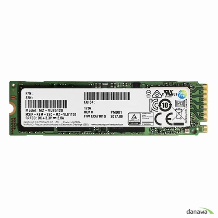 삼성전자 PM981 M.2 NVMe 512GB 가격 추이 삼성전자 PM981 M.2 NVMe 512GB - 최저가 108,000원