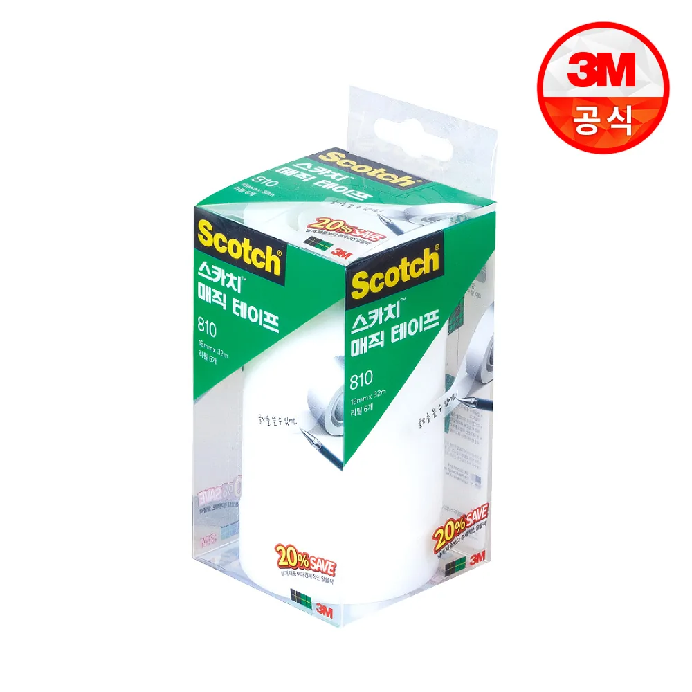 스카치 매직테이프 세이빙팩 810-6 18mm x 32m 리필 6개 가격 추이 스카치 매직테이프 세이빙팩 810-6 18mm x 32m 리필 6개 - 최저가 13,700원