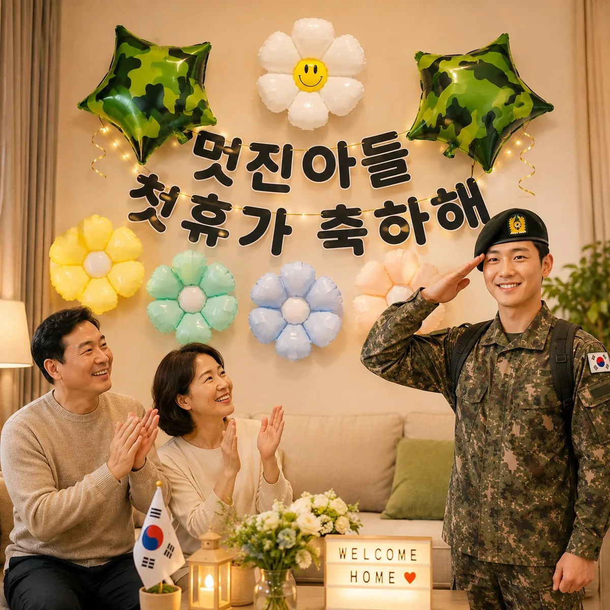 스마일파티 군인 첫휴가 축하 가랜드 풍선 세트 아들 전역 외박 환영 가격 추이 스마일파티 군인 첫휴가 축하 가랜드 풍선 세트 아들 전역 외박 환영 - 최저가 11,900원