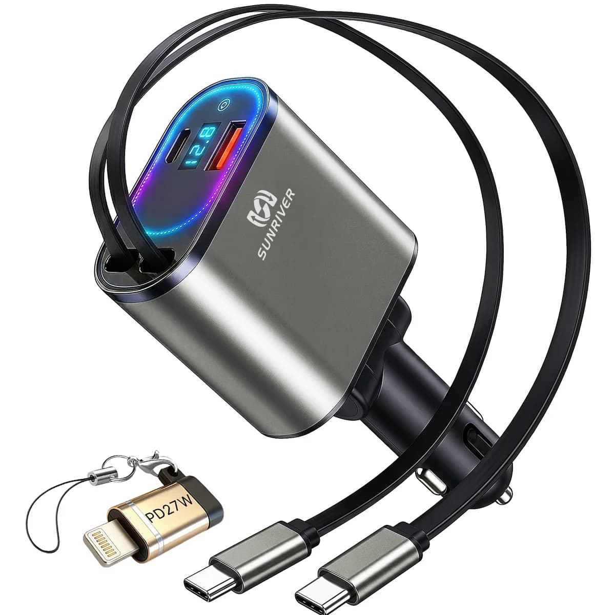 SUNRIVER 차량용 초고속 충전기 240W 3.1세대 4in1 C타입 2개 PD USB 4대 동시 충전 가격 추이 SUNRIVER 차량용 초고속 충전기 240W 3.1세대 4in1 C타입 2개 PD USB 4대 동시 충전 - 최저가 19,290원