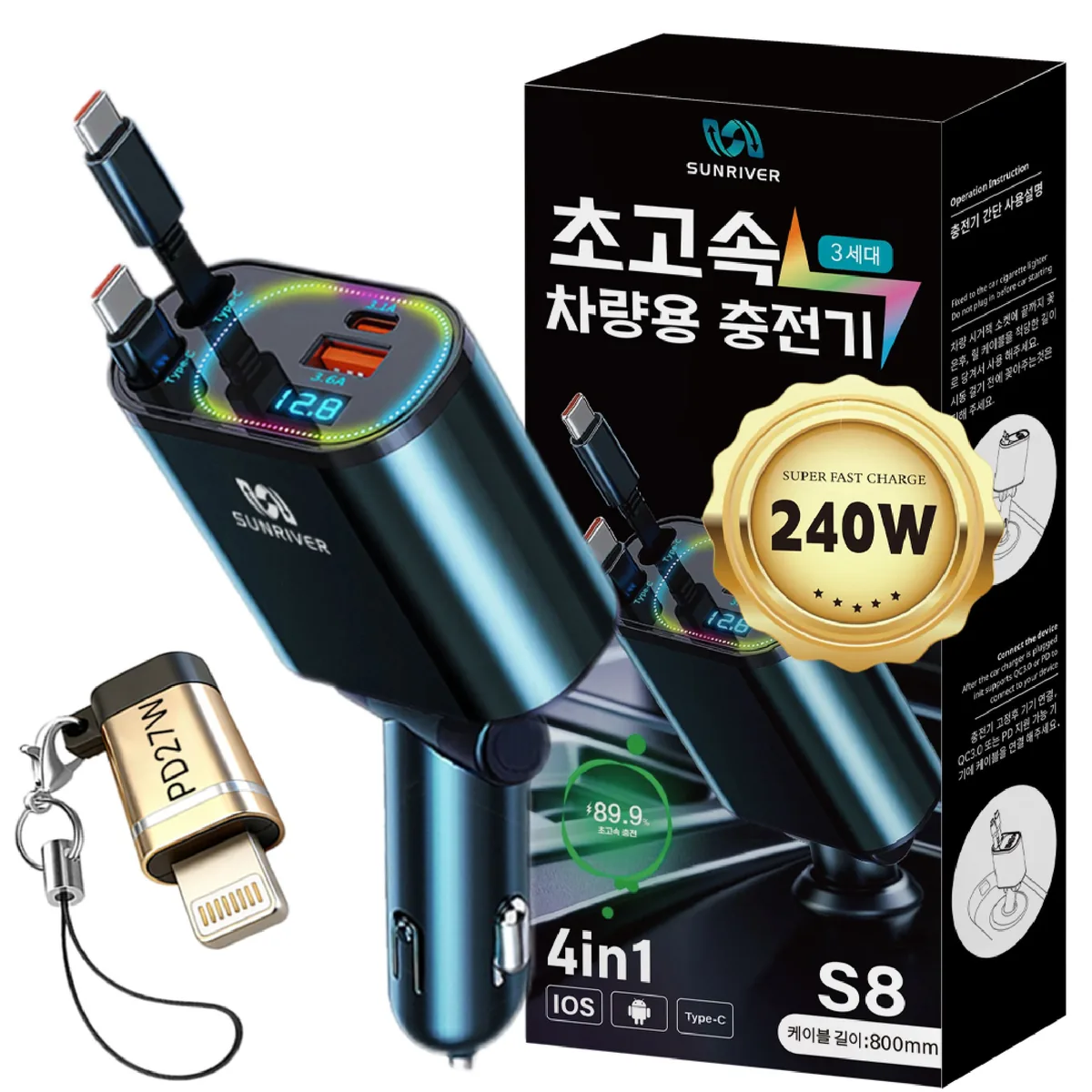 SUNRIVER 차량용 초고속 충전기 3세대 시리즈 가격 추이 SUNRIVER 차량용 초고속 충전기 3세대 시리즈 - 최저가 18,480원
