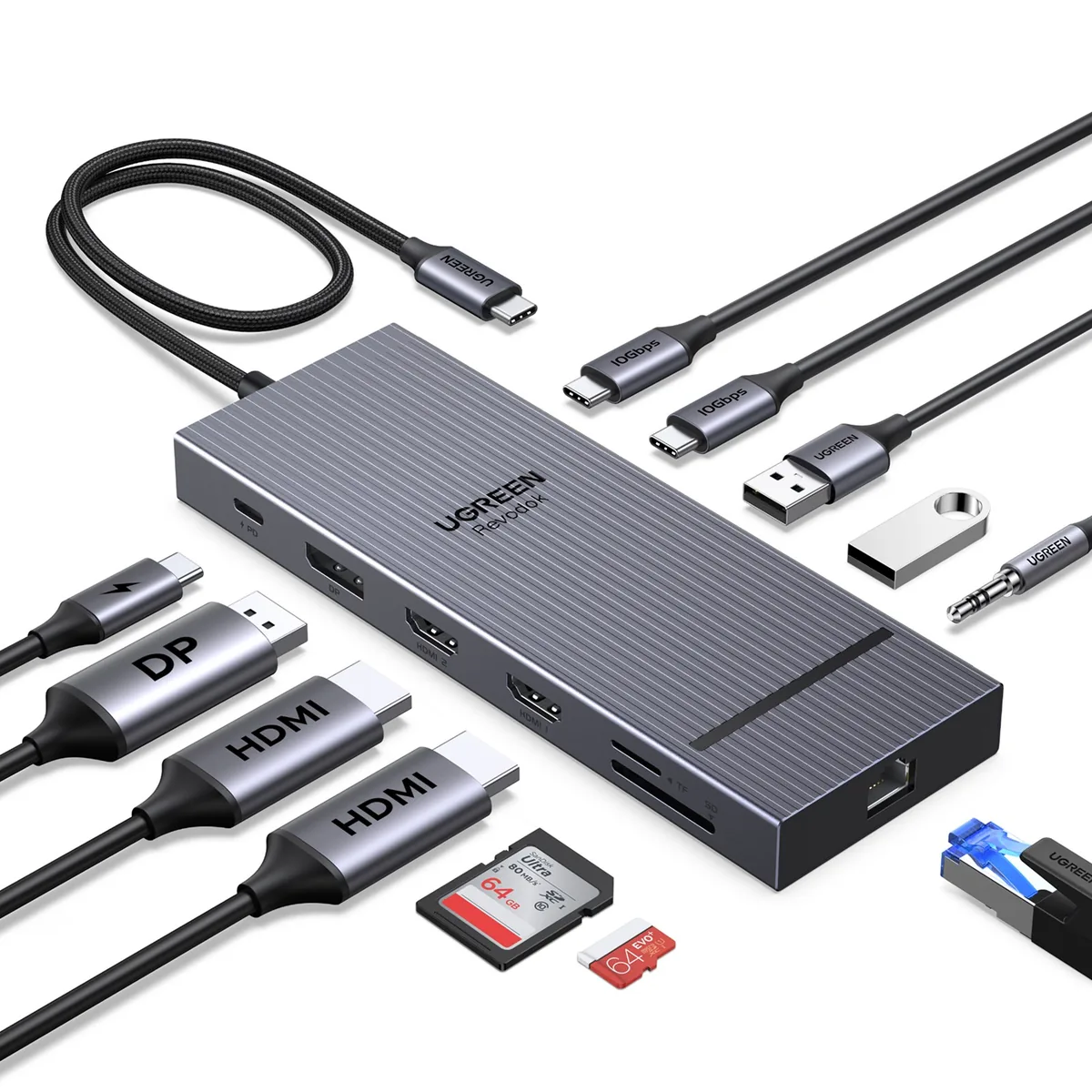 UGREEN Revodok 12포트 USB3.2 C타입 멀티허브 삼성덱스 맥북 호환 트리플 모니터 확장 4K120Hz 10Gbps SD카드 리더기 기가비트 PD100W Grey 가격 추이 UGREEN Revodok 12포트 USB3.2 C타입 멀티허브 삼성덱스 맥북 호환 트리플 모니터 확장 4K120Hz 10Gbps SD카드 리더기 기가비트 PD100W Grey - 최저가 76,900원