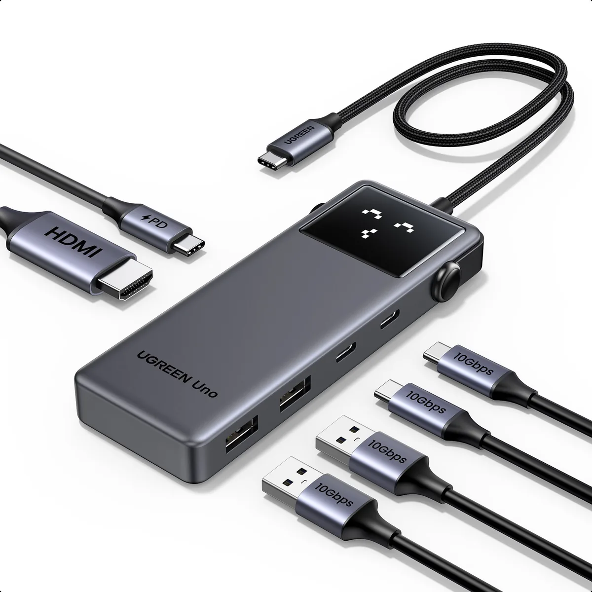 UGREEN Uno 6포트 USB 3.2 C타입 멀티 허브 10Gbps HDMI2.0 4K60Hz PD100W Grey 가격 추이 UGREEN Uno 6포트 USB 3.2 C타입 멀티 허브 10Gbps HDMI2.0 4K60Hz PD100W Grey - 최저가 34,800원