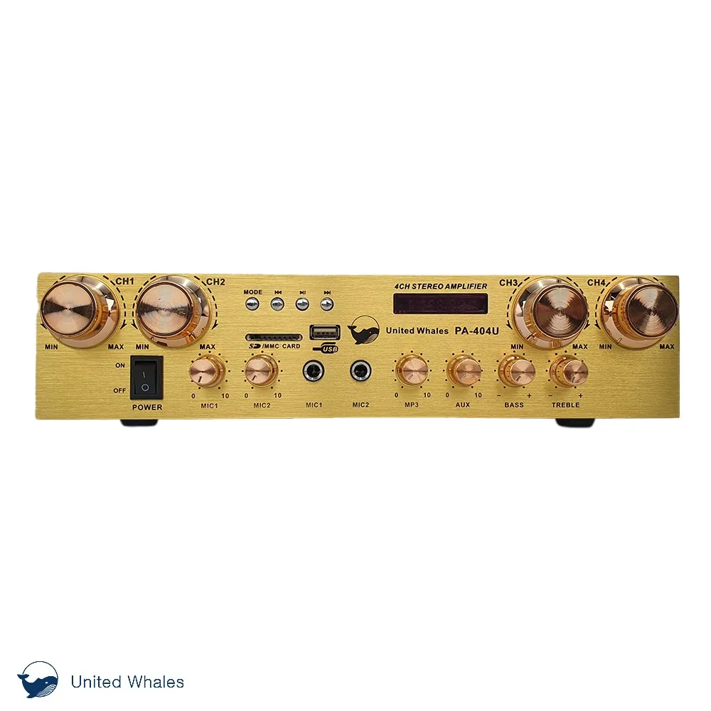 U.W 4채널 블루투스 앰프 PA-404U 카페 매장용 앰프 골드색상 + 리모콘 + RCA케이블 가격 추이 U.W 4채널 블루투스 앰프 PA-404U 카페 매장용 앰프 골드색상 + 리모콘 + RCA케이블 - 최저가 130,000원