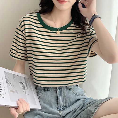 데일로엔 여성 라운드넥 줄무늬 반팔티셔츠 가격 추이 데일로엔 여성 라운드넥 줄무늬 반팔티셔츠 - 최저가 14,900원