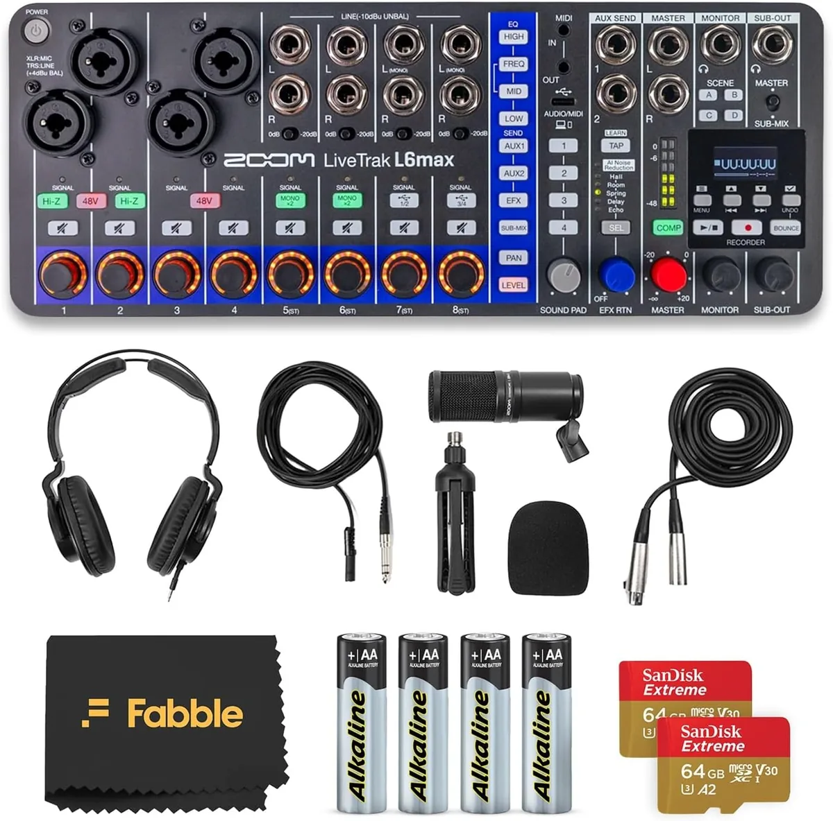 ZDM 팟캐스트 마이크 팩 헤드폰 스탠드 XLR 케이블 윈드스크린 배터리 MicroSD 카드 Zoom LiveTrak L6max 디지털 믹서 번들 가격 추이 ZDM 팟캐스트 마이크 팩 헤드폰 스탠드 XLR 케이블 윈드스크린 배터리 MicroSD 카드 Zoom LiveTrak L6max 디지털 믹서 번들 - 최저가 1,327,900원