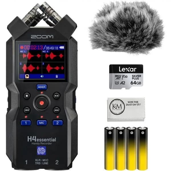 Zoom H4essential 4-Track 32비트 플로트 휴대용 오디오 레코더 32GB 마이크로 SD 카드 + 윈드 스크린 + AA 배터리 번들 가격 추이 Zoom H4essential 4-Track 32비트 플로트 휴대용 오디오 레코더 32GB 마이크로 SD 카드 + 윈드 스크린 + AA 배터리 번들 - 최저가 513,400원
