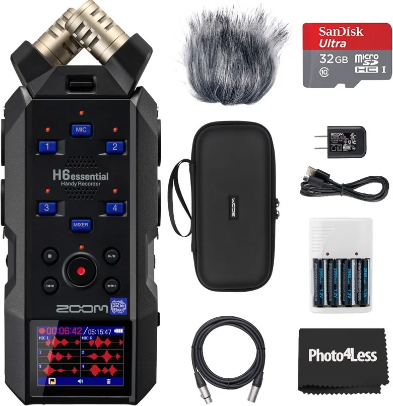 Zoom H6essential 핸디 레코더 액세서리 팩 32GB 마이크로 SD 카드 XLR 케이블 2개 AA 배터리 충전기 가격 추이 Zoom H6essential 핸디 레코더 액세서리 팩 32GB 마이크로 SD 카드 XLR 케이블 2개 AA 배터리 충전기 - 최저가 959,270원